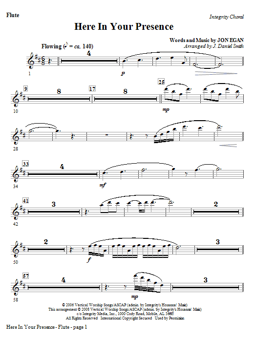 Here In Your Presence – Flute Here In Your Presence – Flute