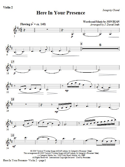 Here In Your Presence – Violin 2 Here In Your Presence – Violin 2