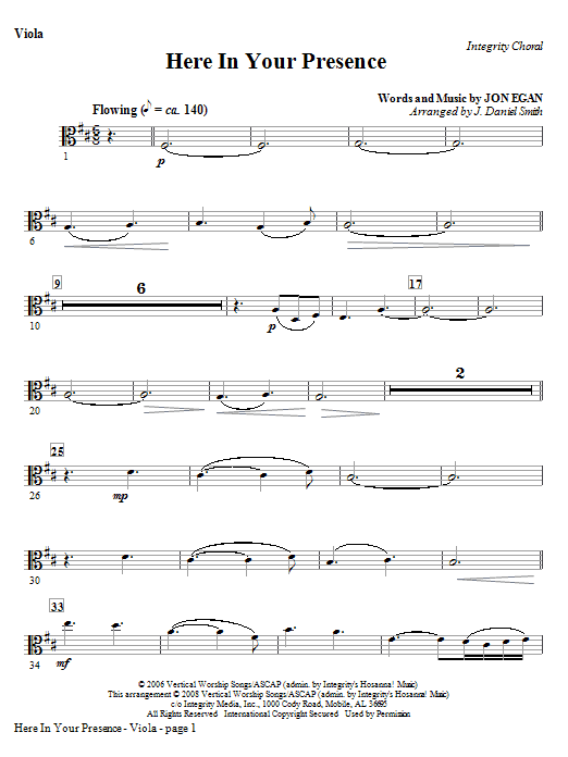 Here In Your Presence – Viola Here In Your Presence – Viola