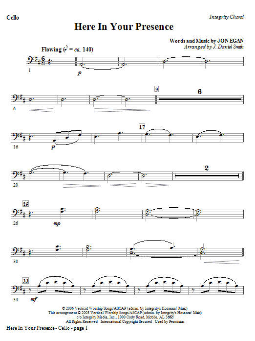 Here In Your Presence – Cello Here In Your Presence – Cello