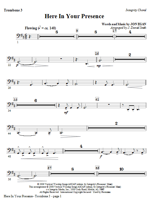 Here In Your Presence – Trombone 3 Here In Your Presence – Trombone 3
