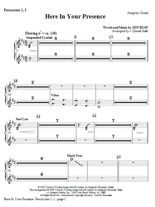 Here In Your Presence – Percussion 1 & 2 Here In Your Presence – Percussion 1 & 2