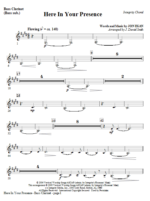 Here In Your Presence – Bass Clarinet (Tuba sub) Here In Your Presence – Bass Clarinet (Tuba sub)