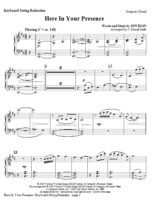 Here In Your Presence – Keyboard String Reduction Here In Your Presence – Keyboard String Reduction