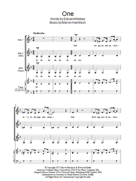 One (from A Chorus Line) One (from A Chorus Line)