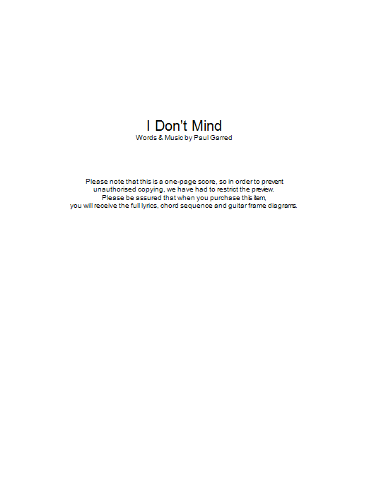I Don’t Mind I Don’t Mind