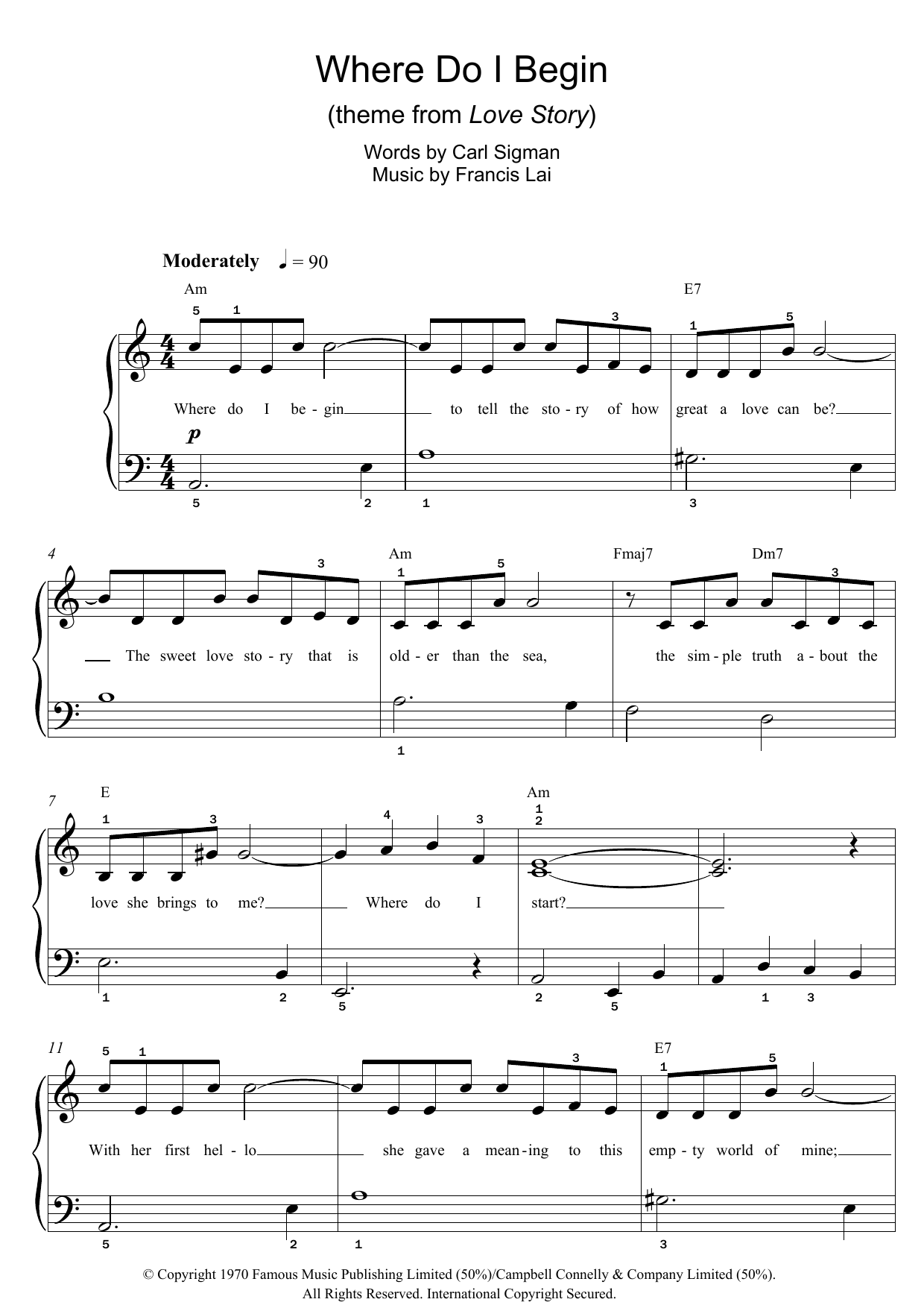 Where Do I Begin (theme from Love Story) Where Do I Begin (theme from Love Story)
