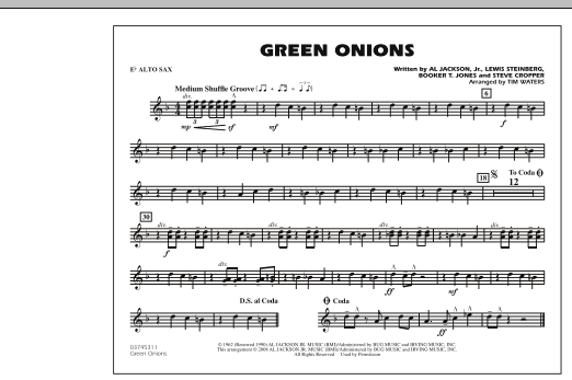 Green Onions – Eb Alto Sax Green Onions – Eb Alto Sax