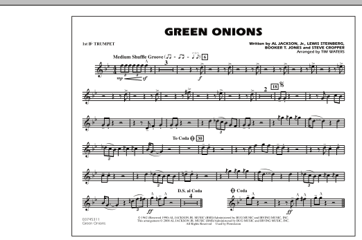 Green Onions – 1st Bb Trumpet Green Onions – 1st Bb Trumpet