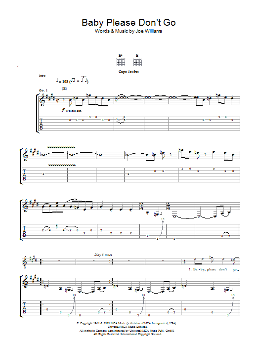 Baby, Please Don’t Go Baby, Please Don’t Go