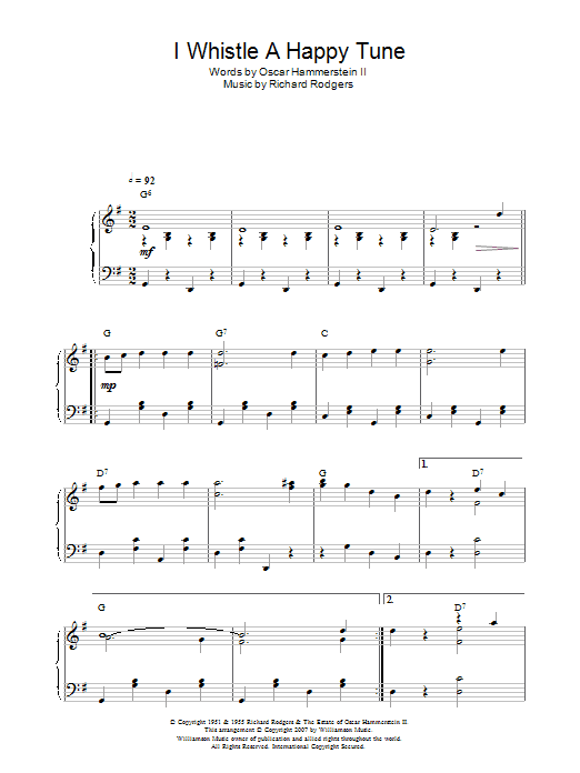 I Whistle A Happy Tune I Whistle A Happy Tune