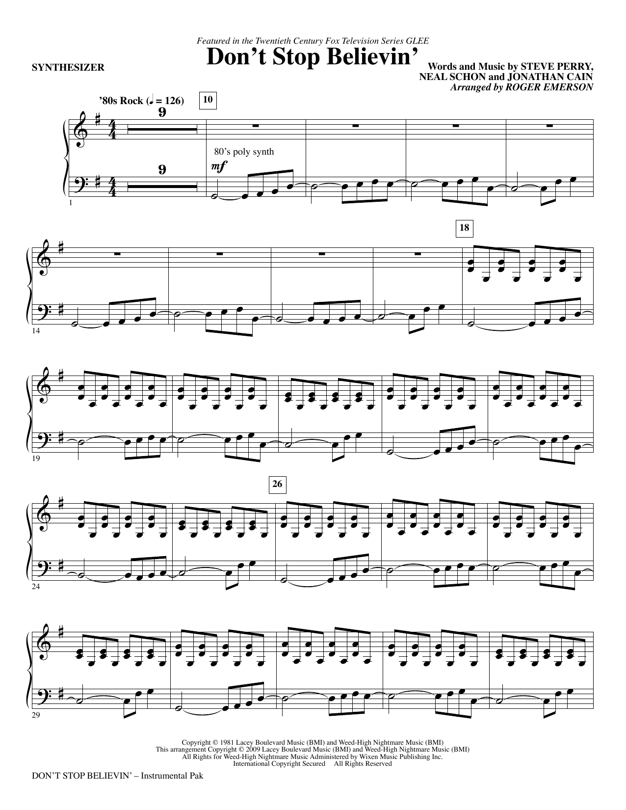 Don’t Stop Believin’ – Synthesizer Don’t Stop Believin’ – Synthesizer