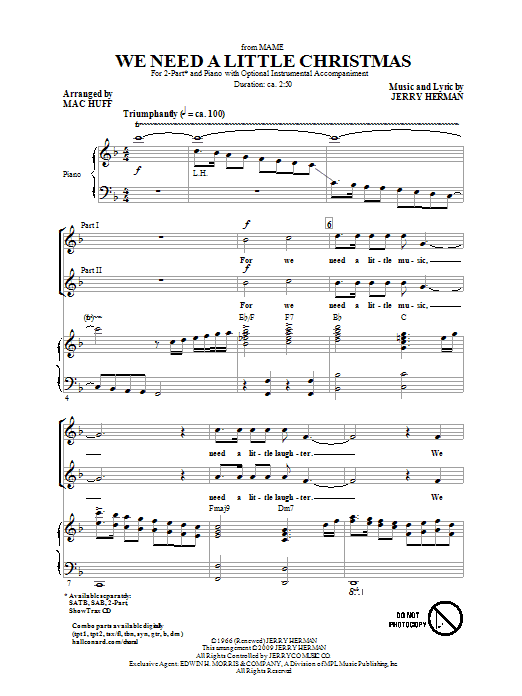 We Need A Little Christmas (from Mame) (arr. Mac Huff) We Need A Little Christmas (from Mame) (arr. Mac Huff)