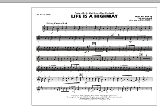 Life Is A Highway – 2nd Bb Trumpet Life Is A Highway – 2nd Bb Trumpet