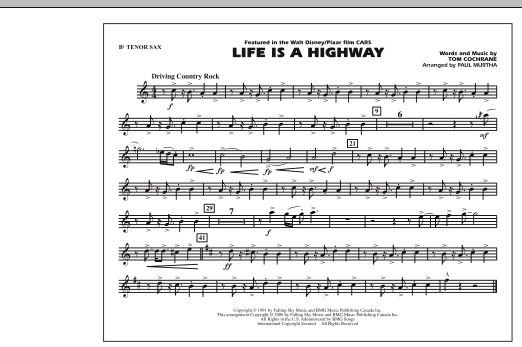 Life Is A Highway – Bb Tenor Sax Life Is A Highway – Bb Tenor Sax