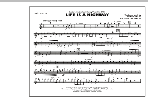 Life Is A Highway – 1st Bb Trumpet Life Is A Highway – 1st Bb Trumpet