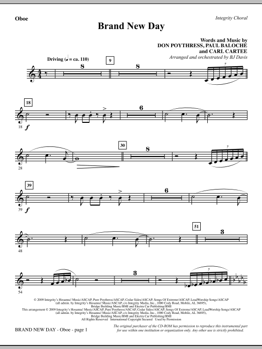 Brand New Day – Oboe Brand New Day – Oboe