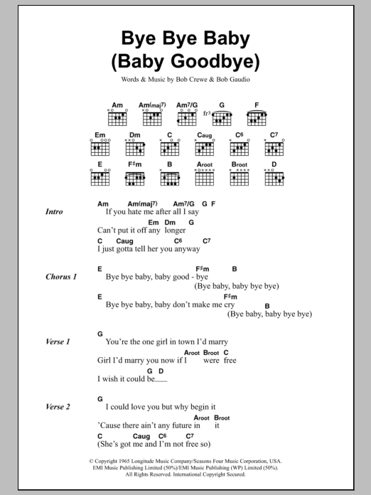 Bye Bye Baby (Baby Goodbye) Bye Bye Baby (Baby Goodbye)