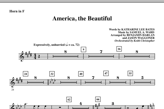 America, The Beautiful – F Horn America, The Beautiful – F Horn
