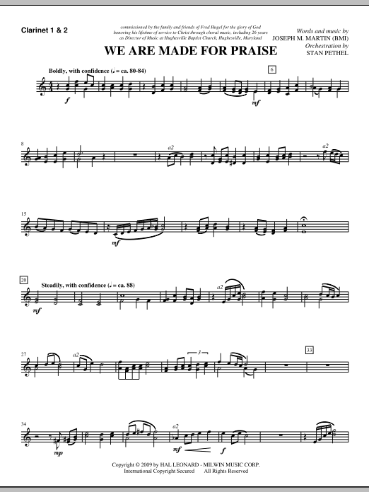 We Are Made For Praise – Bb Clarinet 1,2 We Are Made For Praise – Bb Clarinet 1,2
