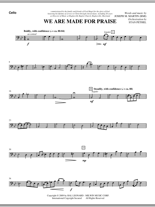We Are Made For Praise – Cello We Are Made For Praise – Cello