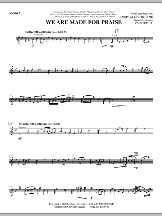 We Are Made For Praise – Violin 1 We Are Made For Praise – Violin 1