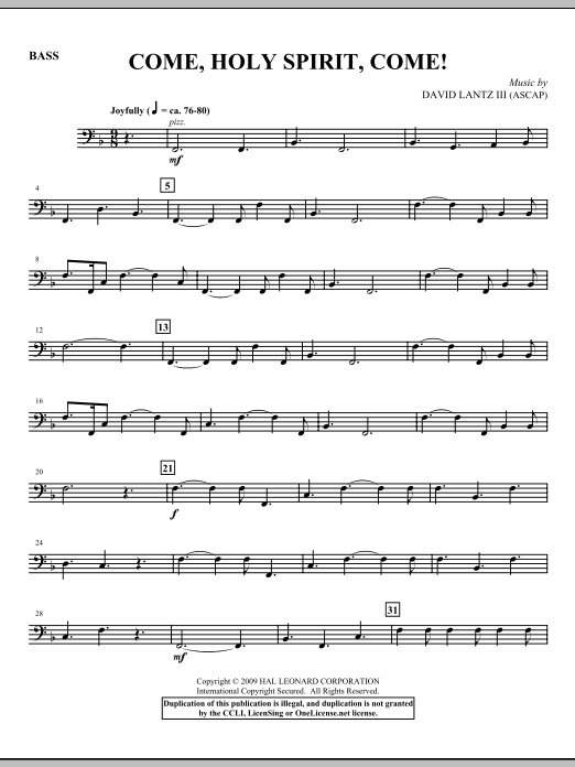 Come, Holy Spirit, Come! – Bass Come, Holy Spirit, Come! – Bass