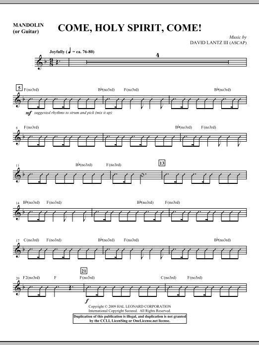 Come, Holy Spirit, Come! – Guitar/Mandolin Come, Holy Spirit, Come! – Guitar/Mandolin