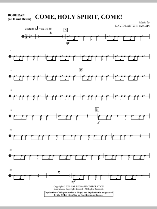 Come, Holy Spirit, Come! – Hand Drum Come, Holy Spirit, Come! – Hand Drum
