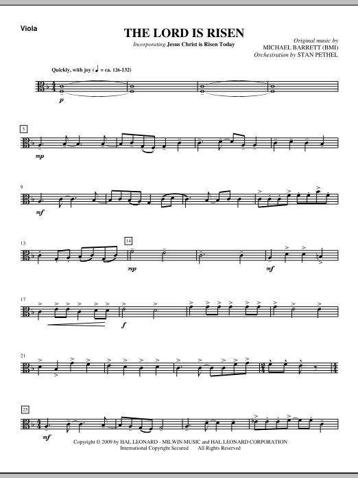The Lord Is Risen – Viola The Lord Is Risen – Viola