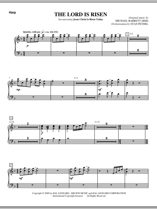 The Lord Is Risen – Harp The Lord Is Risen – Harp