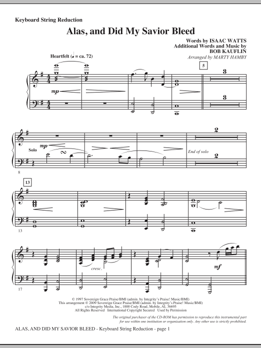 Alas, And Did My Savior Bleed – Keyboard String Reduction Alas, And Did My Savior Bleed – Keyboard String Reduction