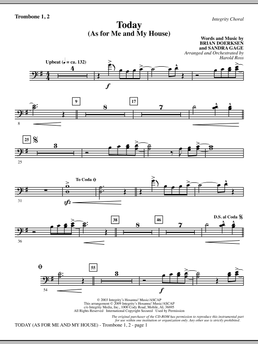 Today (As For Me And My House) – Trombone 1 & 2 Today (As For Me And My House) – Trombone 1 & 2