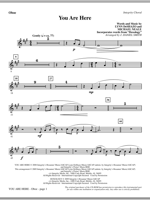 You Are Here (incorporating Doxology) – Oboe You Are Here (incorporating Doxology) – Oboe