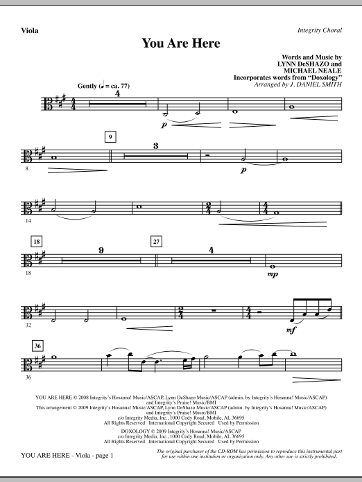 You Are Here (incorporating Doxology) – Viola You Are Here (incorporating Doxology) – Viola