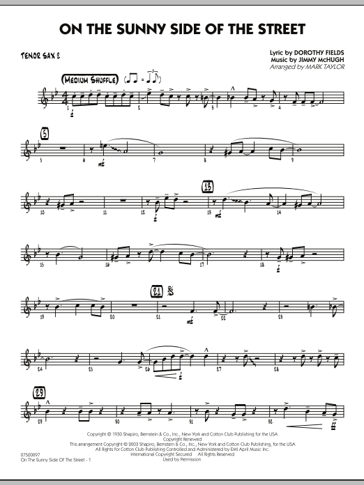 On The Sunny Side Of The Street – Tenor Sax 2 On The Sunny Side Of The Street – Tenor Sax 2