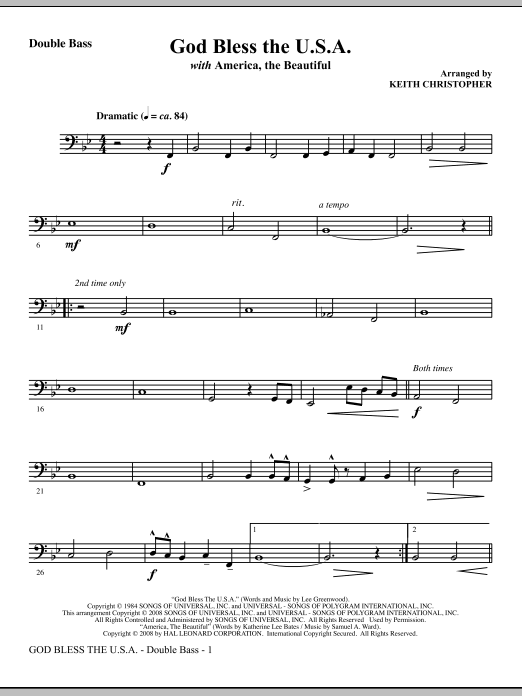 God Bless The U.S.A (with America, The Beautiful) – Bass Clar. (Double Bass sub.) God Bless The U.S.A (with America, The Beautiful) – Bass Clar. (Double Bass sub.)