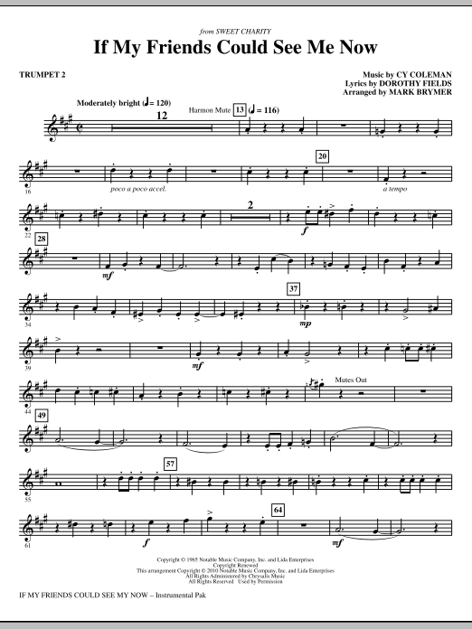 If My Friends Could See Me Now (from Sweet Charity) – Trumpet 2 If My Friends Could See Me Now (from Sweet Charity) – Trumpet 2