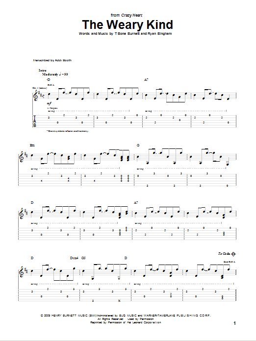 The Weary Kind (Theme From Crazy Heart) The Weary Kind (Theme From Crazy Heart)