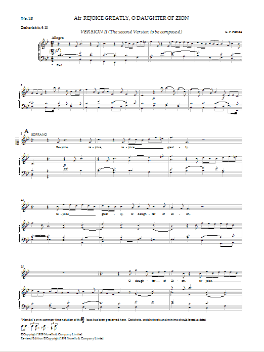 Rejoice Greatly, O Daughter Of Zion (Version II) Rejoice Greatly, O Daughter Of Zion (Version II)