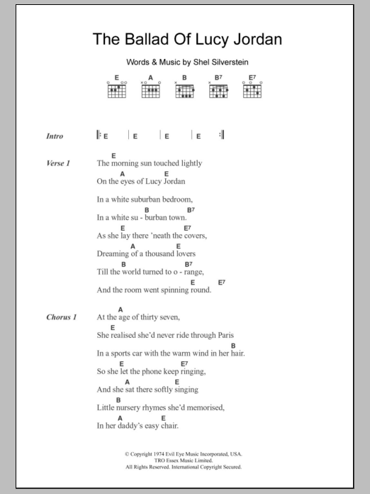The Ballad Of Lucy Jordan The Ballad Of Lucy Jordan
