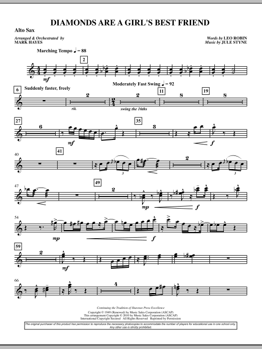 Diamonds Are A Girl’s Best Friend – Alto Sax Diamonds Are A Girl’s Best Friend – Alto Sax