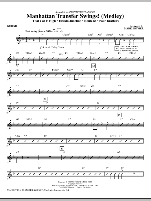 Manhattan Transfer Swings! (Medley) – Guitar Manhattan Transfer Swings! (Medley) – Guitar