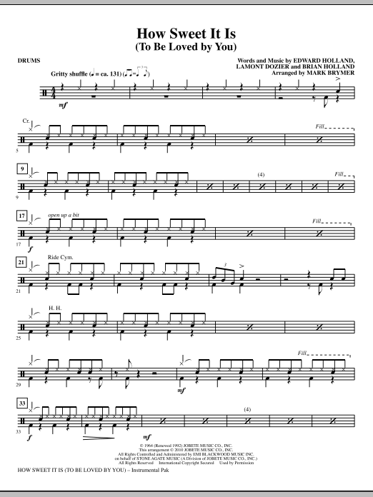 How Sweet It Is (To Be Loved By You) – Drums How Sweet It Is (To Be Loved By You) – Drums