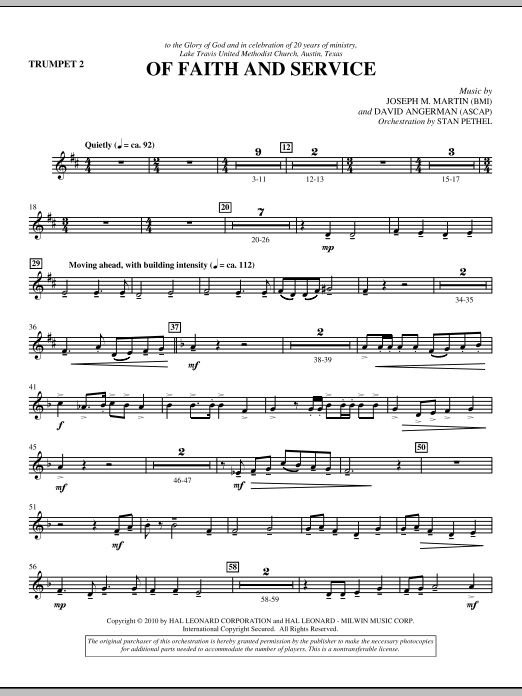 Of Faith And Service – Trumpet 2 Of Faith And Service – Trumpet 2