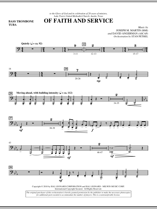 Of Faith And Service – Bass Trombone/Tuba Of Faith And Service – Bass Trombone/Tuba