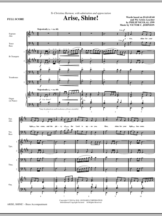 Arise, Shine! – Full Score Arise, Shine! – Full Score