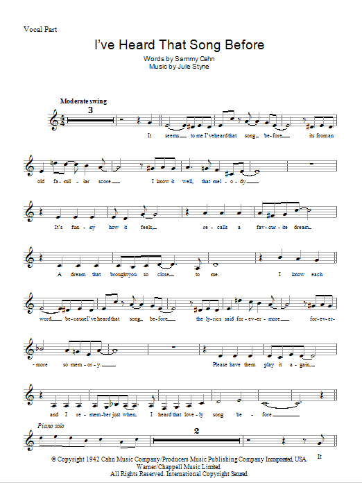 I’ve Heard That Song Before I’ve Heard That Song Before