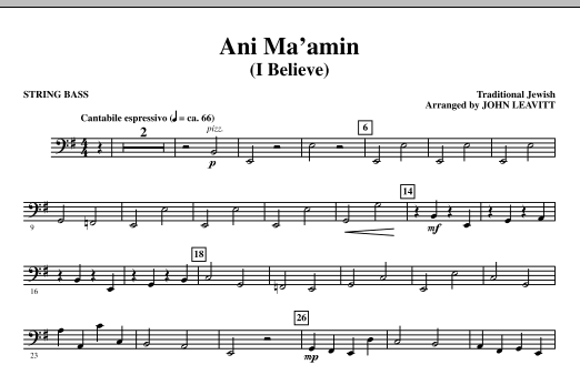 Ani Ma’amin (I Believe) – String Bass Ani Ma’amin (I Believe) – String Bass