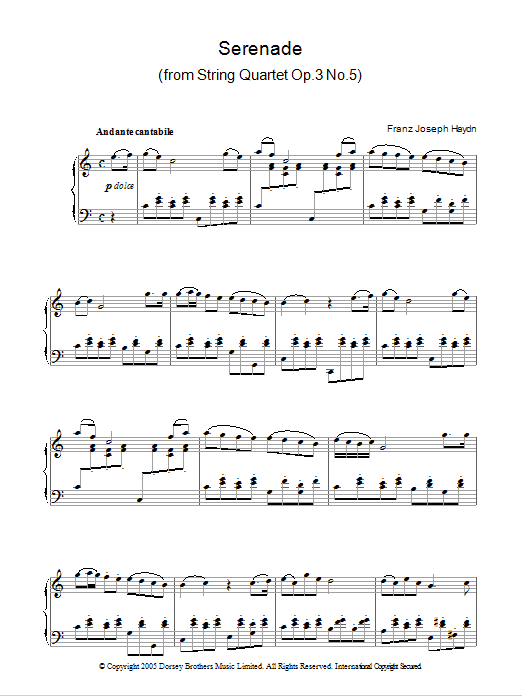 Serenade For Strings, Op. 3, No. 5 Serenade For Strings, Op. 3, No. 5
